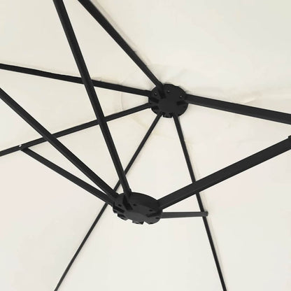 Double-Head Parasol Sand White 449x265 cm