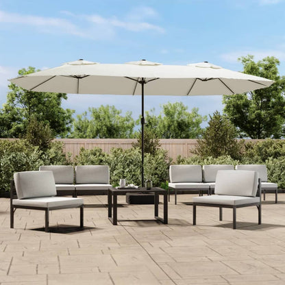Garden Parasol | Sand white, Dark grey | Polyester, Powder-Coated Iron
