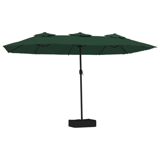 Garden Parasol | Green, Dark Grey | Polyester, Powder-Coated Iron | Large