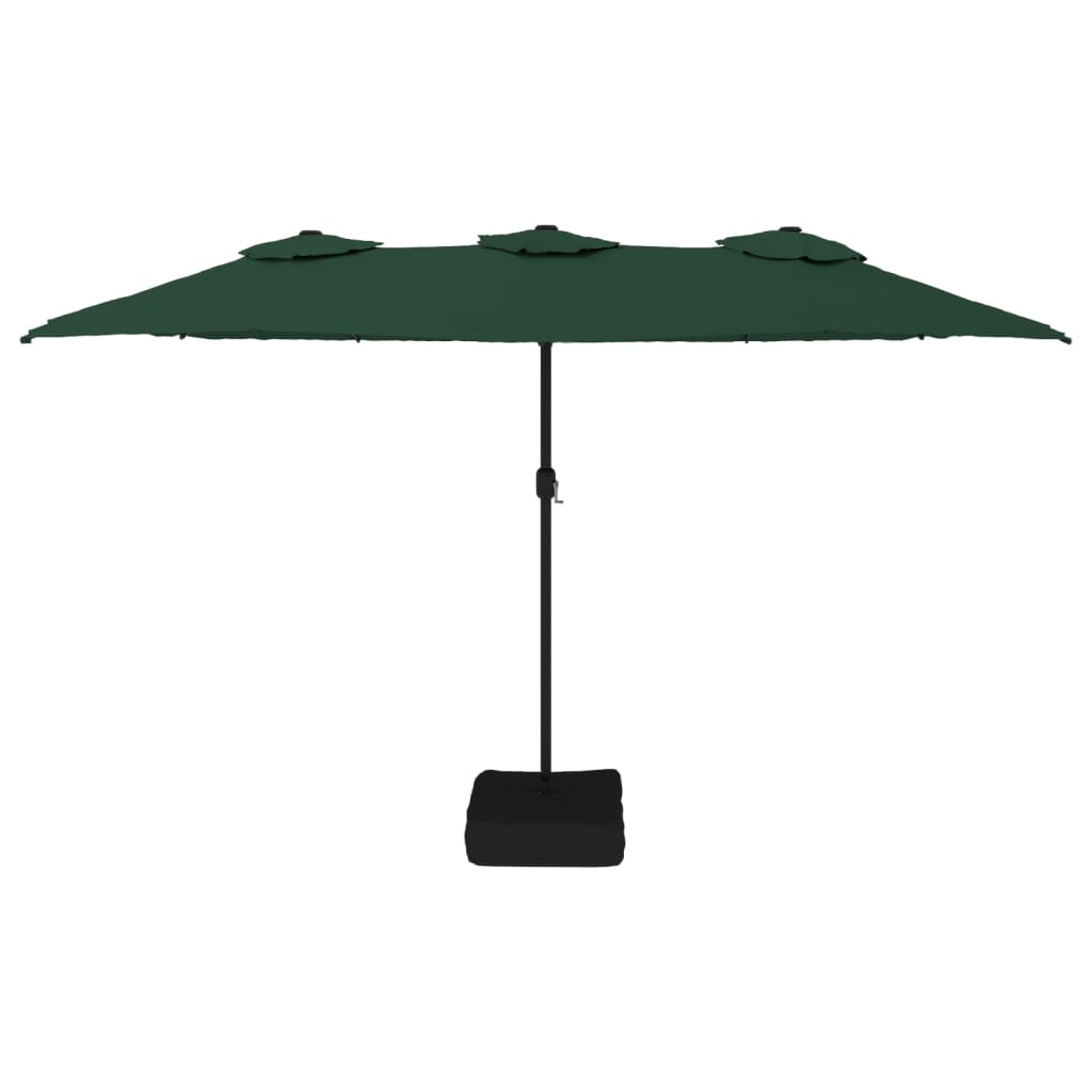 Garden Parasol | Green, Dark Grey | Polyester, Powder-Coated Iron | Large