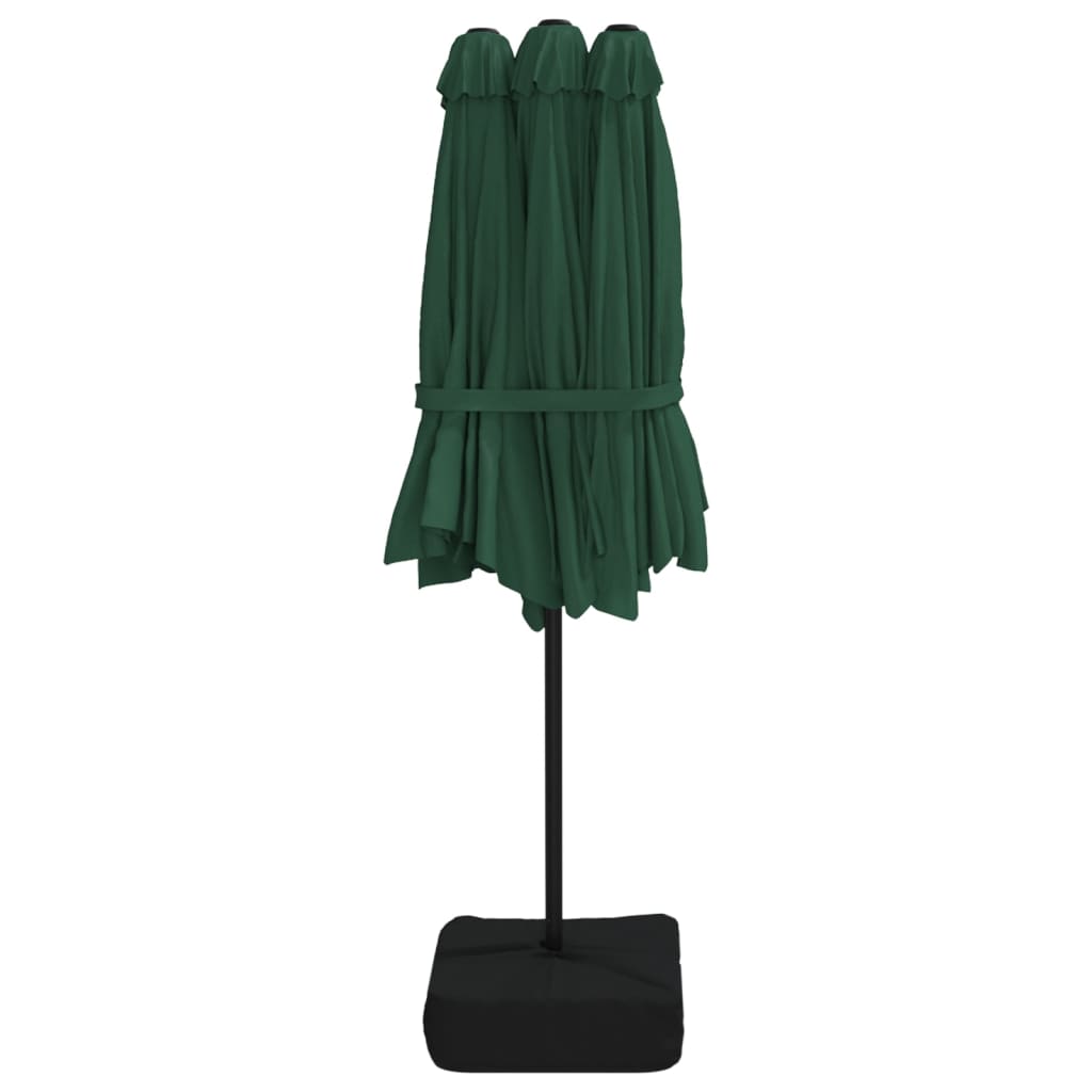 Garden Parasol | Green, Dark Grey | Polyester, Powder-Coated Iron | Large