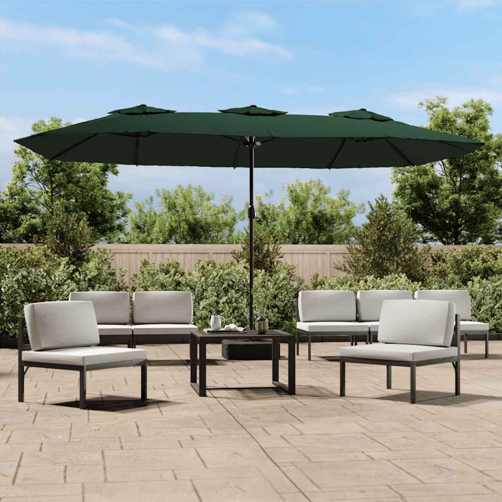 Double-Head Parasol Green 449x265 cm