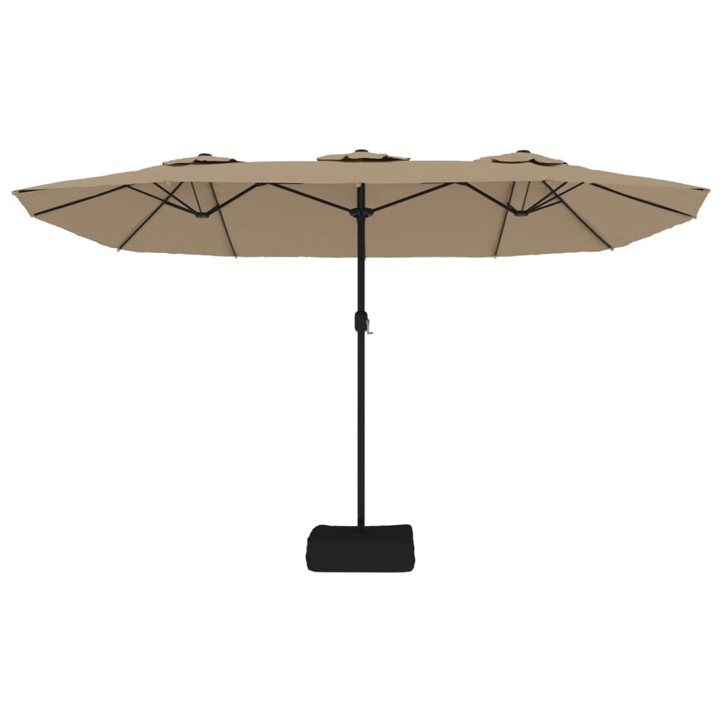 Double-Head Parasol Taupe 449x265 cm