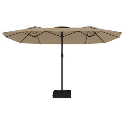 Double-Head Parasol Taupe 449x265 cm