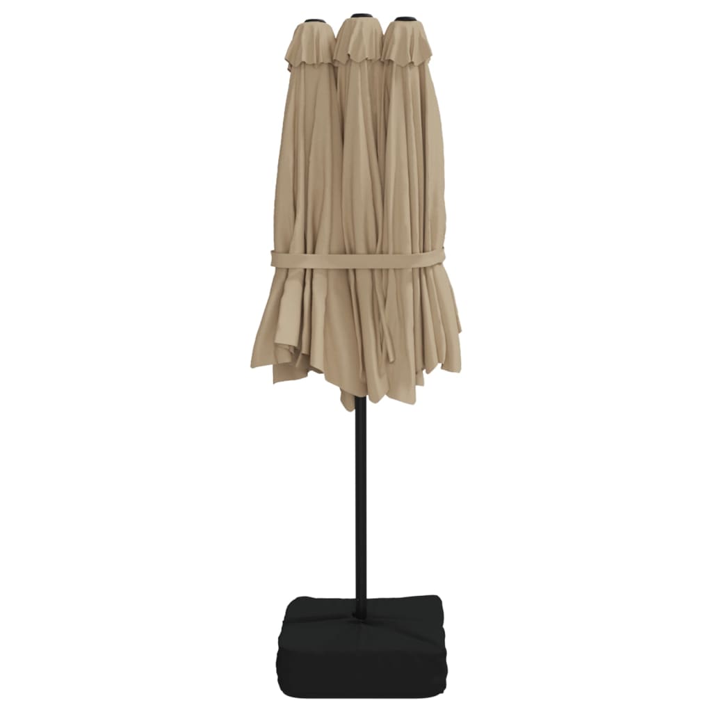 Double-Head Parasol Taupe 449x265 cm