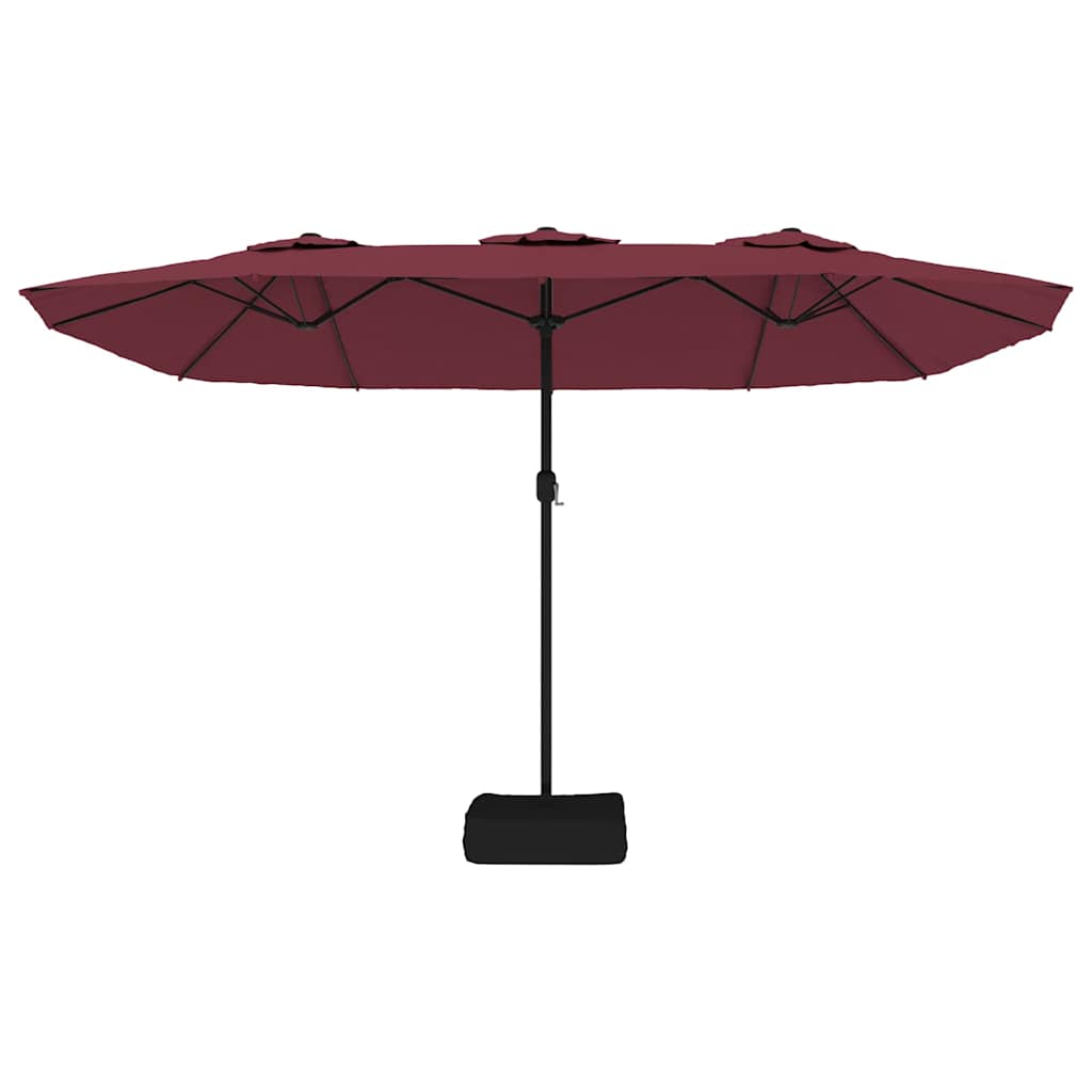Double-Head Garden Parasol Bordeaux Red 449x265 cm