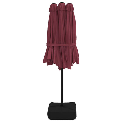Double-Head Garden Parasol Bordeaux Red 449x265 cm