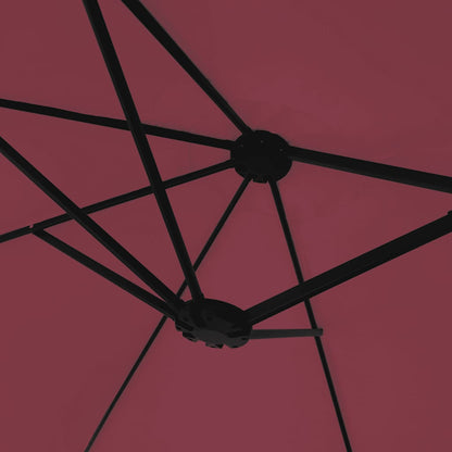 Double-Head Garden Parasol Bordeaux Red 449x265 cm