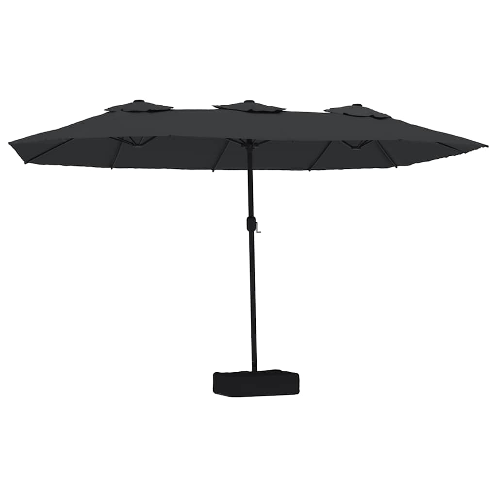Double-Head Garden Parasol Black 449x265 cm