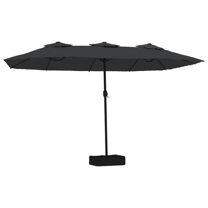 Double-Head Garden Parasol Black 449x265 cm