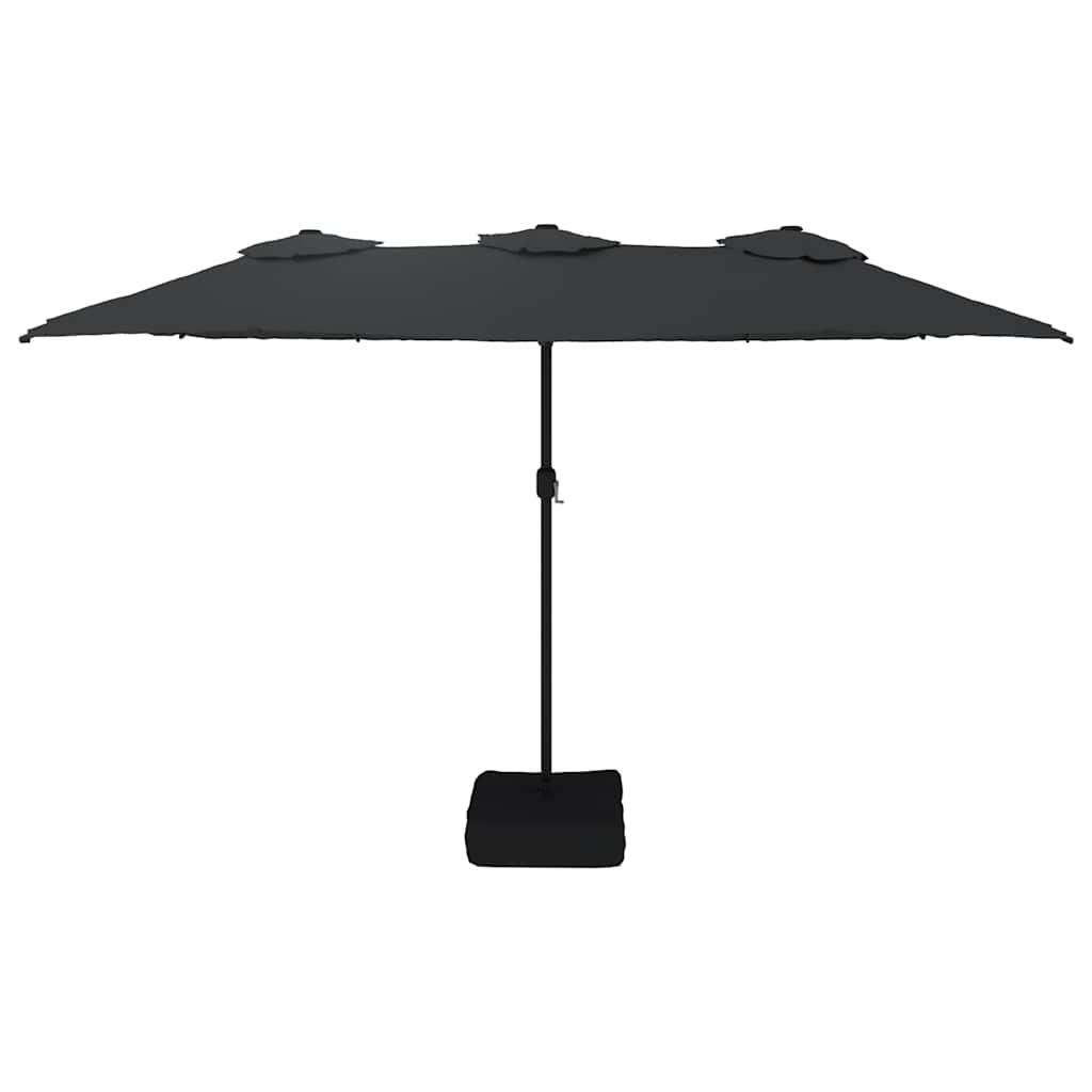 Double-Head Garden Parasol Black 449x265 cm