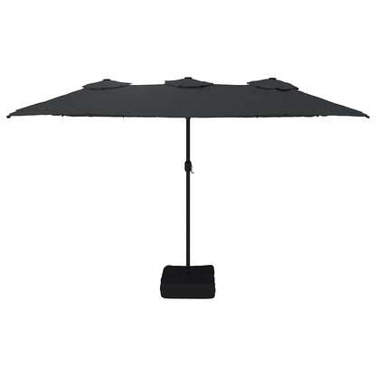 Double-Head Garden Parasol Black 449x265 cm