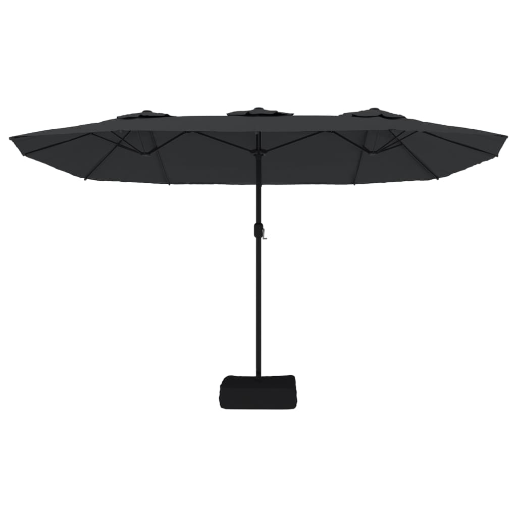 Garden Parasol | Black | Polyester | Large | Adjustable Armrests