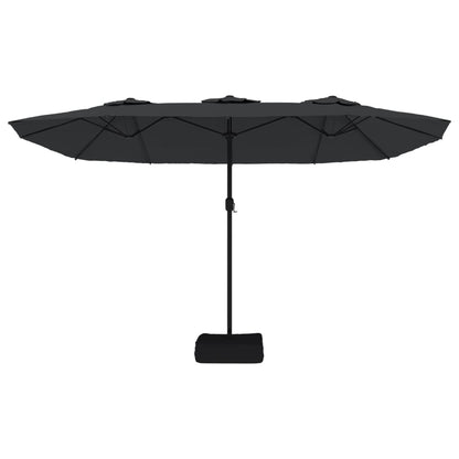 Garden Parasol | Black | Polyester | Large | Adjustable Armrests