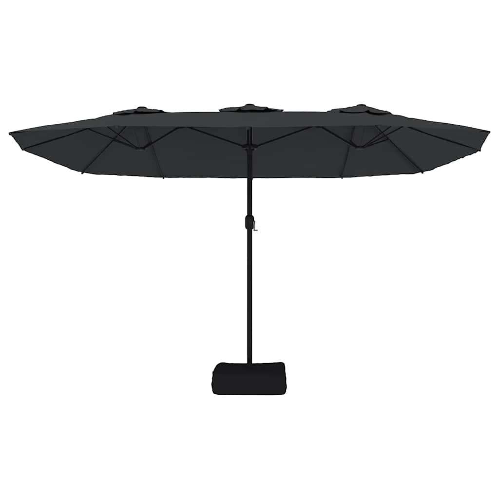 Double-Head Garden Parasol Black 449x265 cm