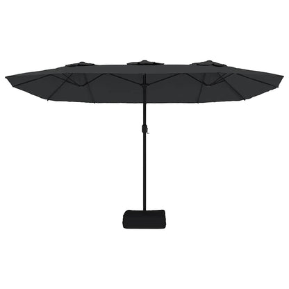 Double-Head Garden Parasol Black 449x265 cm