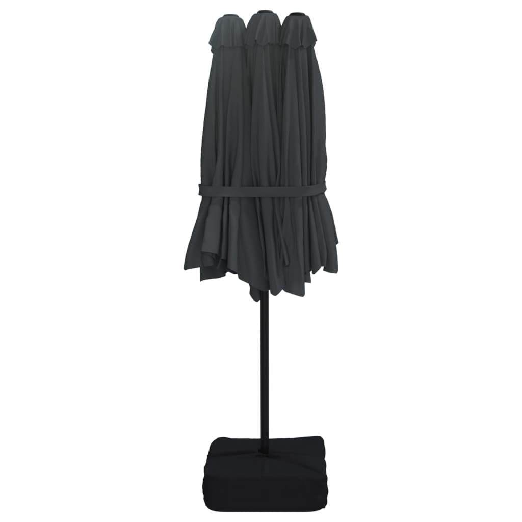Garden Parasol | Black | Polyester | Large | Adjustable Armrests