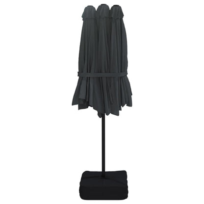 Garden Parasol | Black | Polyester | Large | Adjustable Armrests