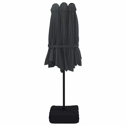 Double-Head Garden Parasol Black 449x265 cm