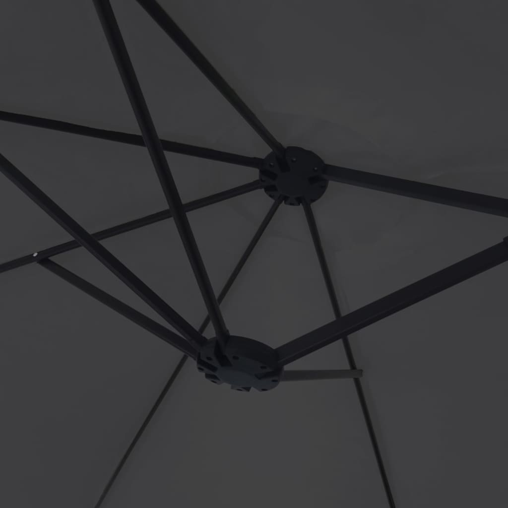 Garden Parasol | Black | Polyester | Large | Adjustable Armrests