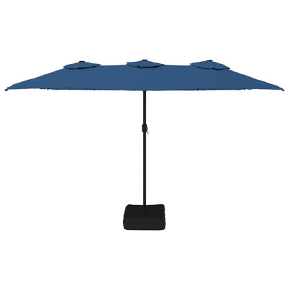 Garden Parasol | Azure Blue, Dark Grey | Polyester, Powder-Coated Iron