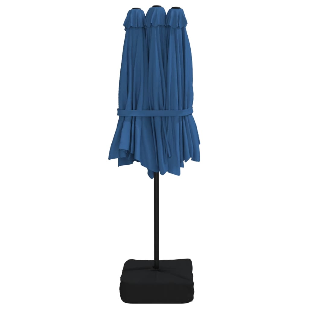 Garden Parasol | Azure Blue, Dark Grey | Polyester, Powder-Coated Iron