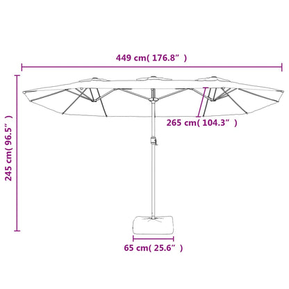 Garden Parasol | Azure Blue, Dark Grey | Polyester, Powder-Coated Iron