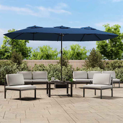 Double-Head Garden Parasol Azure Blue 449x265 cm