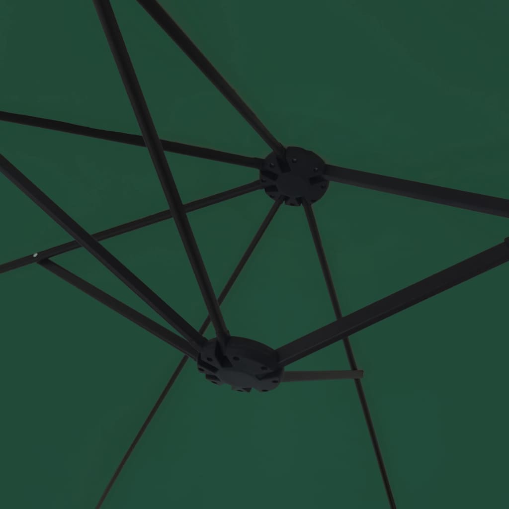 Double-Head Garden Parasol with LEDs Green 449x265 cm