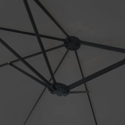 Double-Head Garden Parasol with LEDs Anthracite 449x265 cm