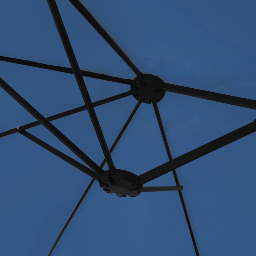 Double-Head Garden Parasol with LEDs Azure Blue 449x265 cm