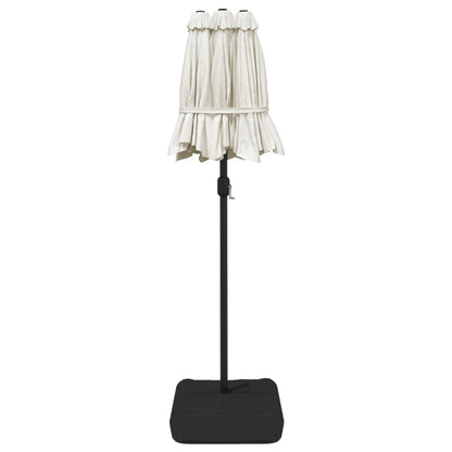 Double-Head Garden Parasol Sand White 316x145 cm