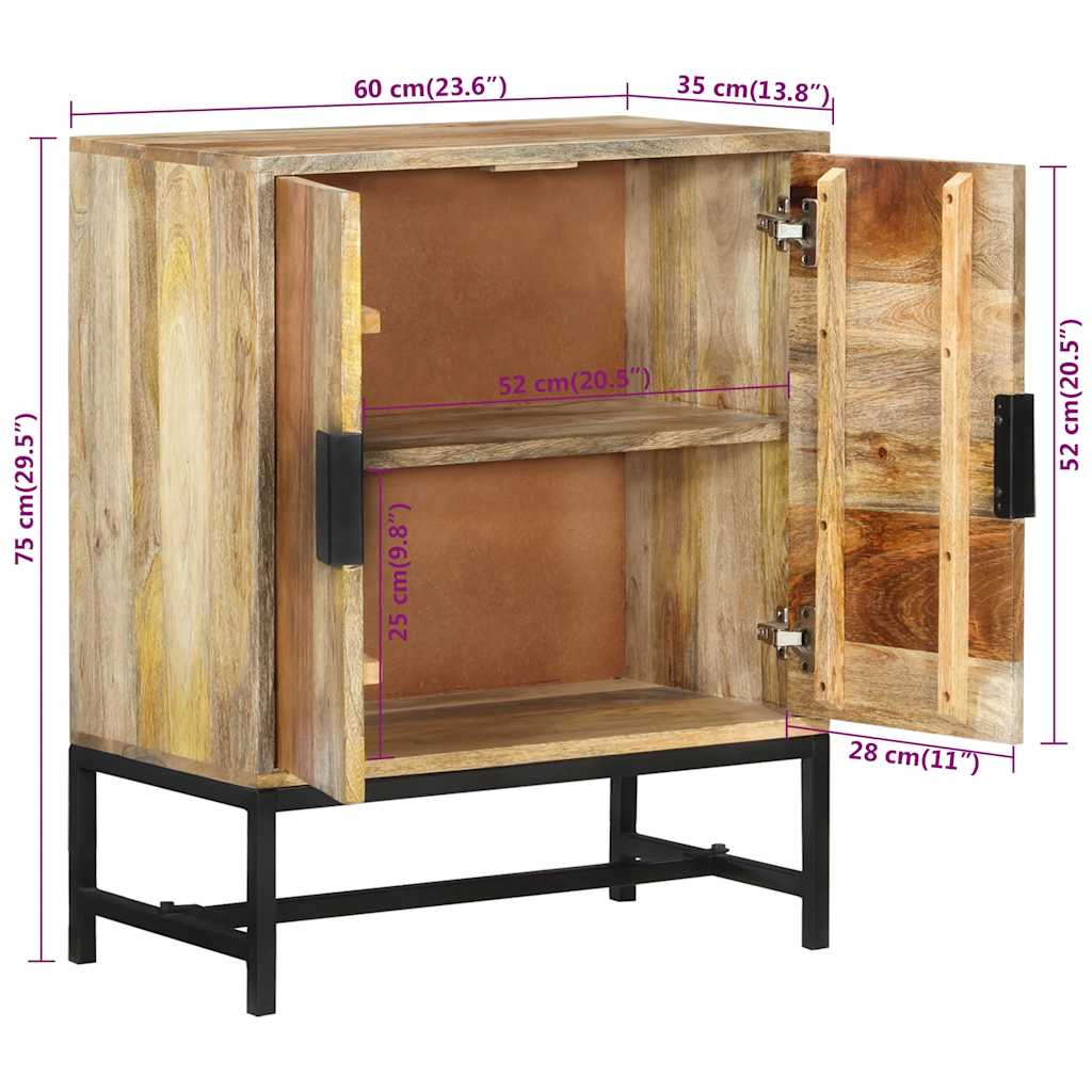 Sideboard 60x35x75 cm Solid Wood Mango