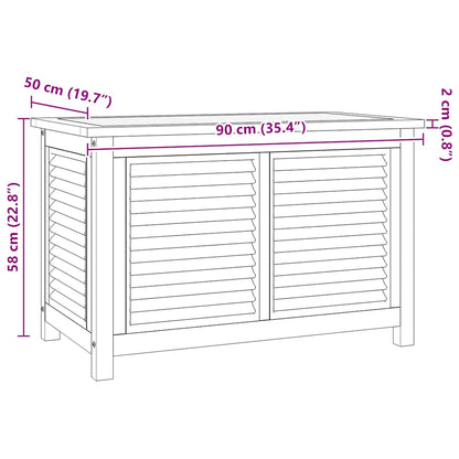 Garden Storage Box with Bag 90x50x58 cm Solid Wood Teak