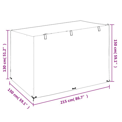 Swing Bench Cover 12 Eyelets 215x150x130/150 cm Polyethylene
