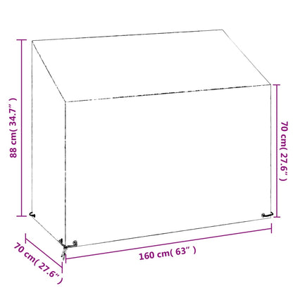 Graden Bench Cover 8 Eyelets 160x70x70/88 cm Polyethylene