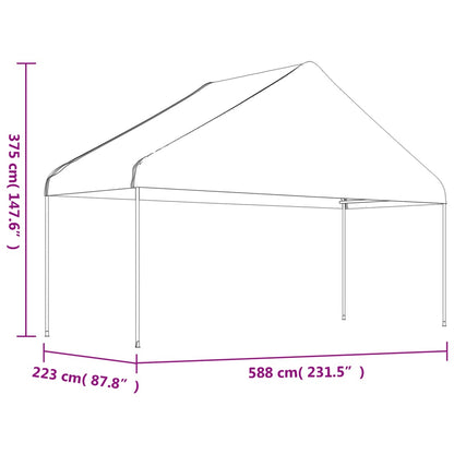 Gazebo with Roof White 8.92x5.88x3.75 m Polyethylene
