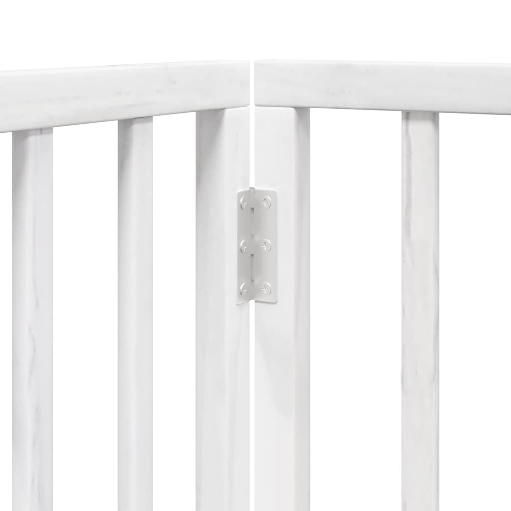 Dog Gate with Door Foldable 12 Panels White 600 cm Poplar Wood