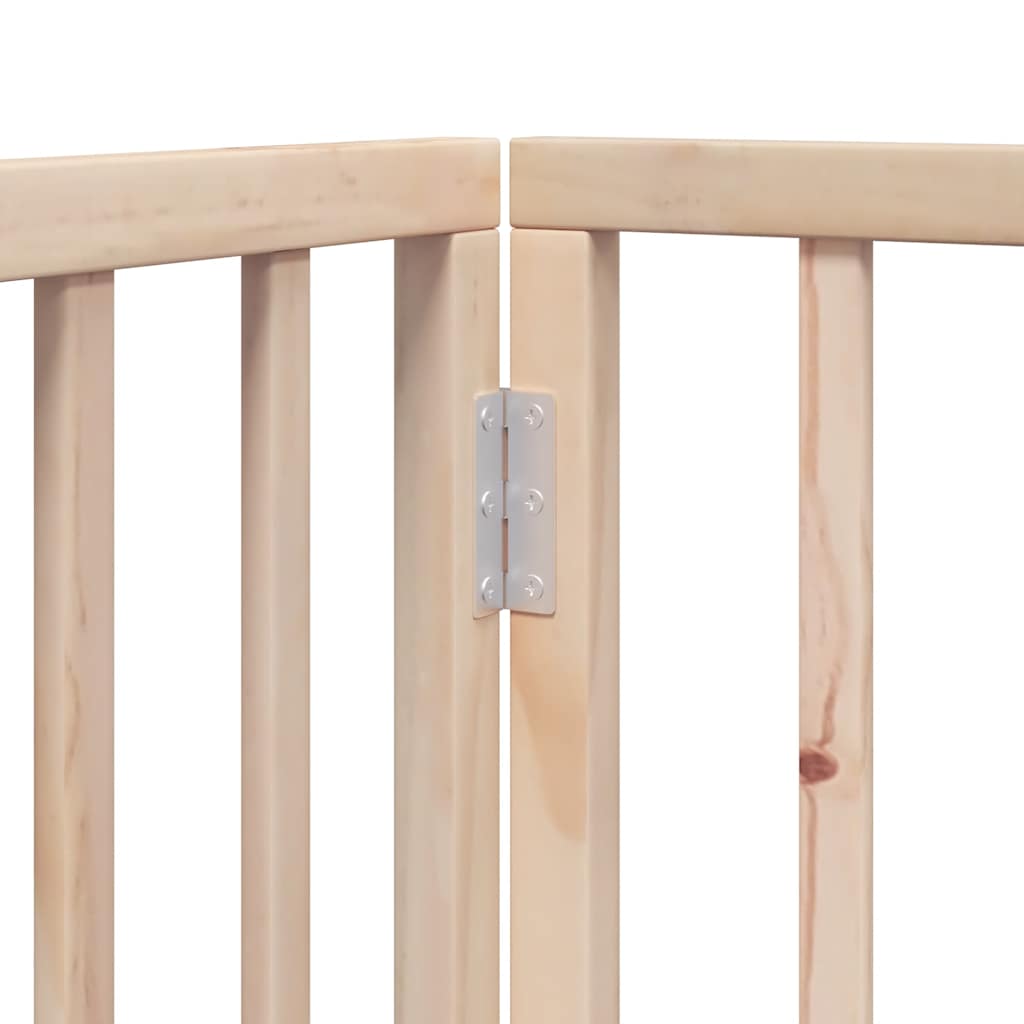 Dog Gate with Door Foldable 6 Panels 480 cm Poplar Wood