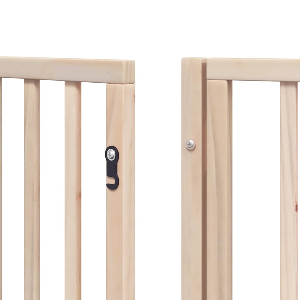 Dog Gate with Door Foldable 6 Panels 480 cm Poplar Wood