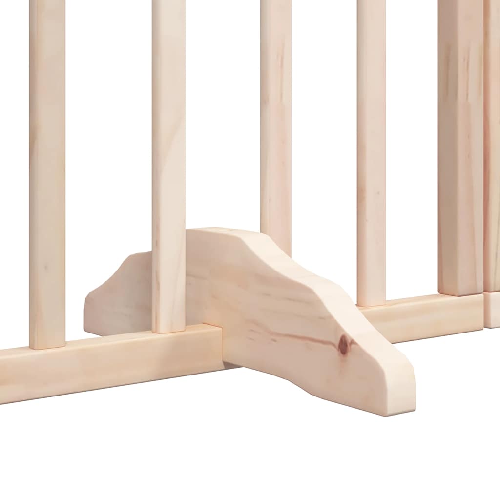 Dog Gate with Door Foldable 12 Panels 960 cm Poplar Wood