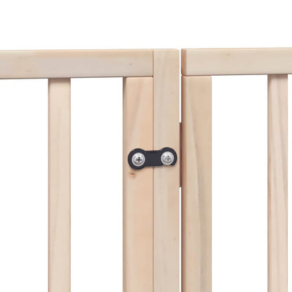 Dog Gate with Door Foldable 12 Panels 960 cm Poplar Wood
