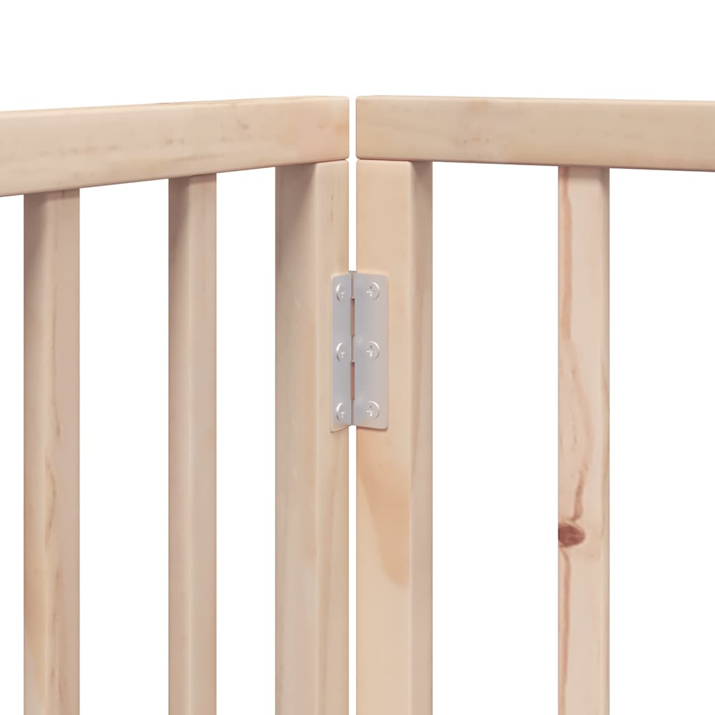Dog Gate with Door Foldable 12 Panels 960 cm Poplar Wood