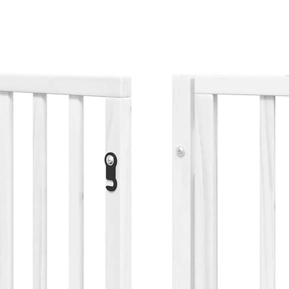 Dog Gate with Door Foldable 10 Panels White 800 cm Poplar Wood