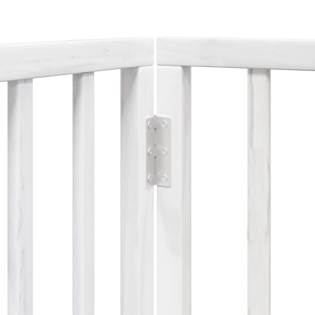 Dog Gate with Door Foldable 10 Panels White 800 cm Poplar Wood