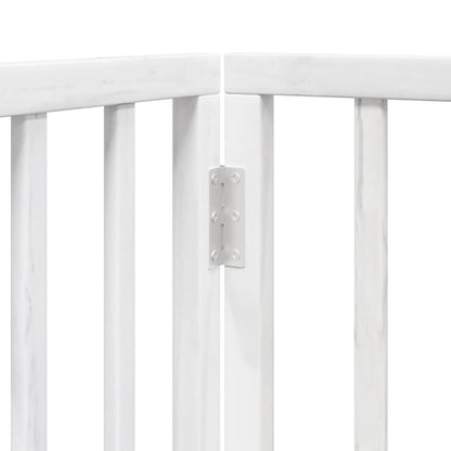 Dog Gate with Door Foldable 10 Panels White 800 cm Poplar Wood