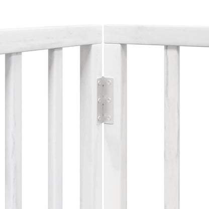 Dog Gate with Door Foldable 12 Panels White 960 cm Poplar Wood