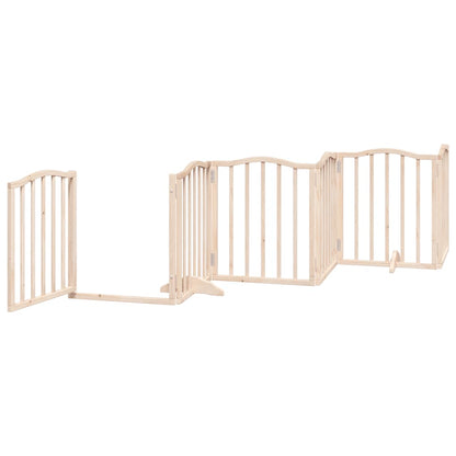 Dog Gate with Door Foldable 12 Panels 600 cm Poplar Wood