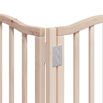 Dog Gate with Door Foldable 12 Panels 600 cm Poplar Wood