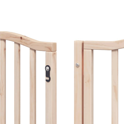 Dog Gate with Door Foldable 12 Panels 600 cm Poplar Wood